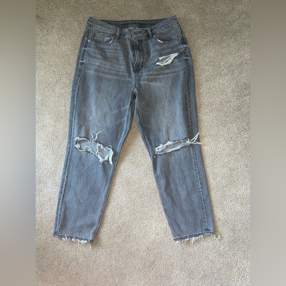 Gray Mom Jeans by AE